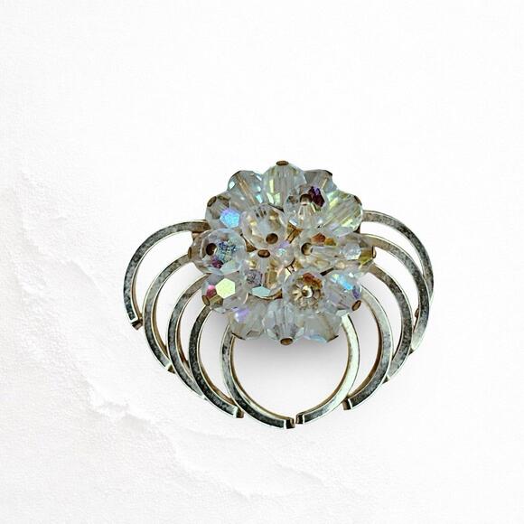 Other - 657. Goldtone Vintage Brooch Aurora Borealis